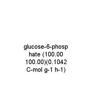 glucose-6-phosphate (100.00 100.00)(0.1042 C-mol g-1 h-1)